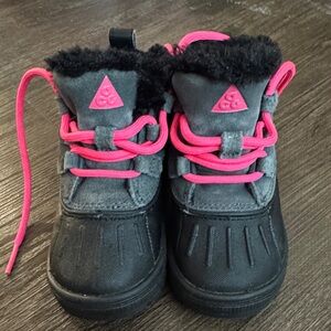 Nike Kids Black and Pink Boots